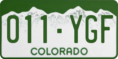 CO license plate 011YGF