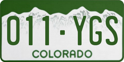 CO license plate 011YGS