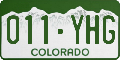 CO license plate 011YHG