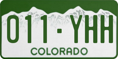 CO license plate 011YHH