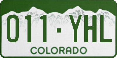 CO license plate 011YHL