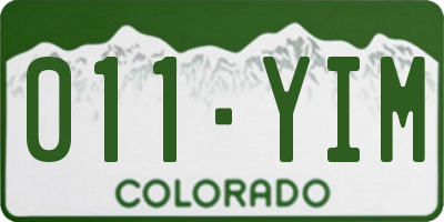 CO license plate 011YIM