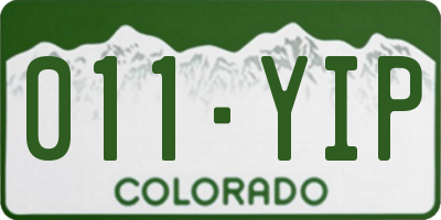 CO license plate 011YIP