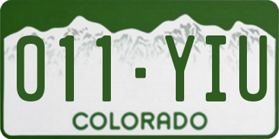 CO license plate 011YIU