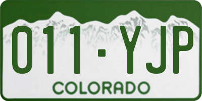 CO license plate 011YJP