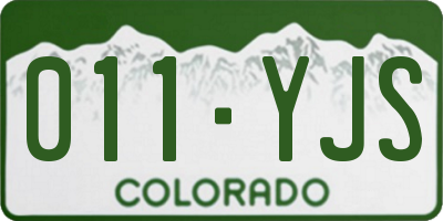 CO license plate 011YJS