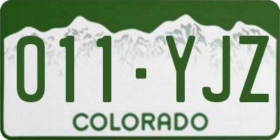 CO license plate 011YJZ