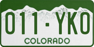 CO license plate 011YKO