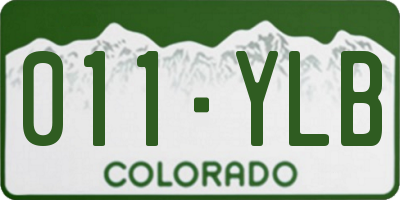 CO license plate 011YLB