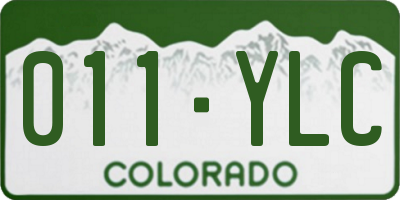 CO license plate 011YLC