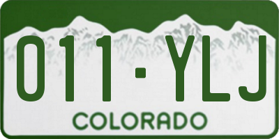 CO license plate 011YLJ