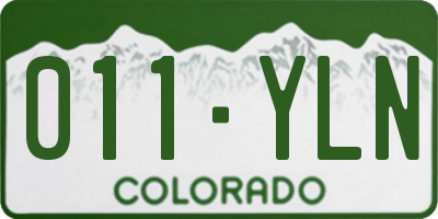 CO license plate 011YLN