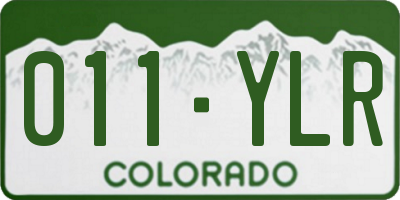 CO license plate 011YLR