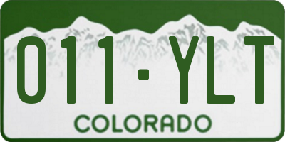 CO license plate 011YLT