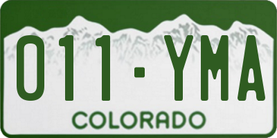 CO license plate 011YMA