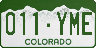 CO license plate 011YME