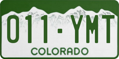 CO license plate 011YMT