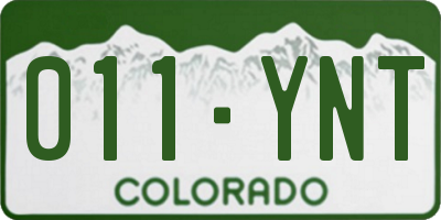 CO license plate 011YNT