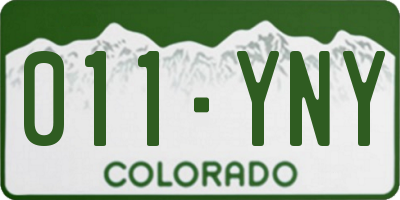 CO license plate 011YNY