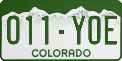 CO license plate 011YOE