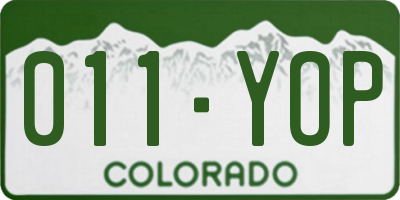 CO license plate 011YOP