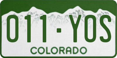 CO license plate 011YOS
