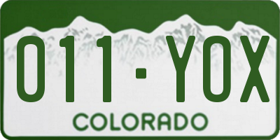 CO license plate 011YOX