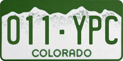 CO license plate 011YPC