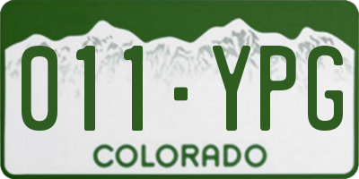 CO license plate 011YPG