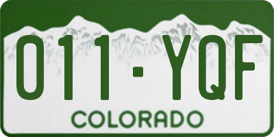 CO license plate 011YQF