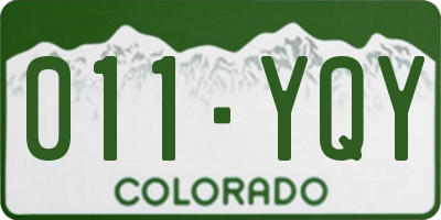 CO license plate 011YQY