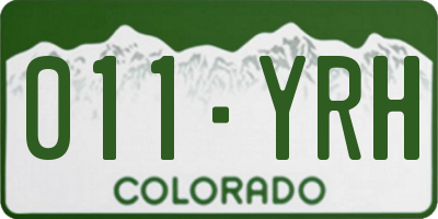 CO license plate 011YRH