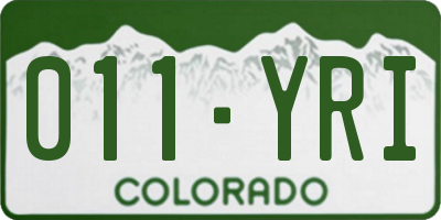 CO license plate 011YRI