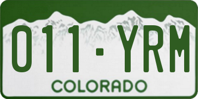 CO license plate 011YRM
