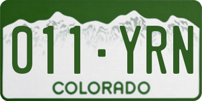 CO license plate 011YRN
