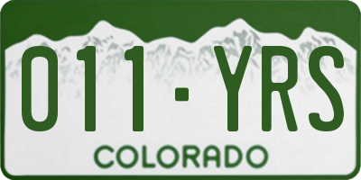 CO license plate 011YRS