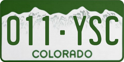 CO license plate 011YSC