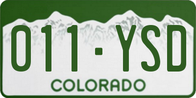 CO license plate 011YSD