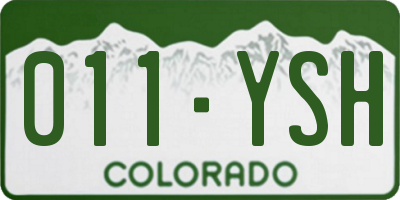 CO license plate 011YSH