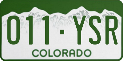 CO license plate 011YSR