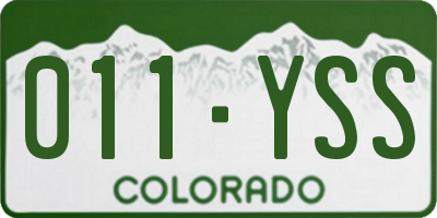 CO license plate 011YSS