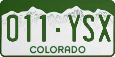 CO license plate 011YSX