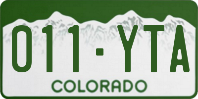 CO license plate 011YTA