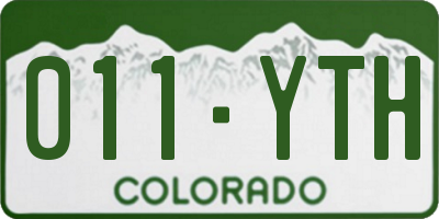 CO license plate 011YTH