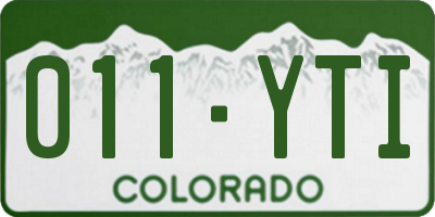 CO license plate 011YTI