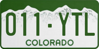 CO license plate 011YTL