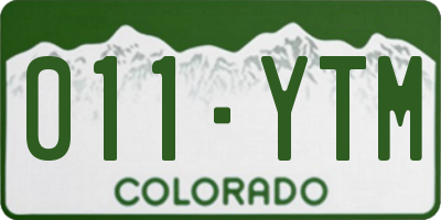 CO license plate 011YTM