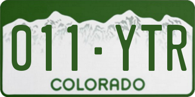 CO license plate 011YTR