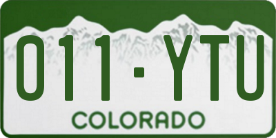 CO license plate 011YTU