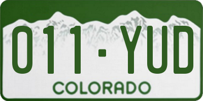 CO license plate 011YUD